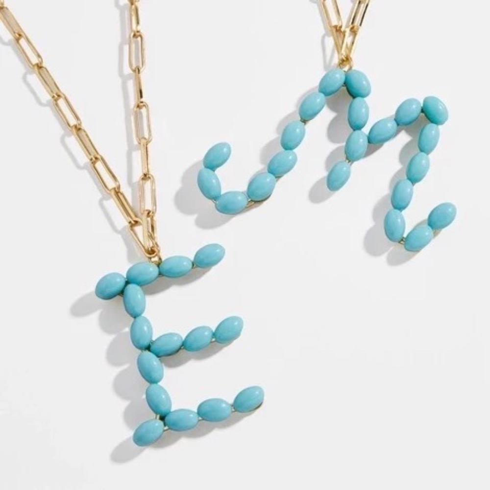 Initial Turquoise Pendent Necklace